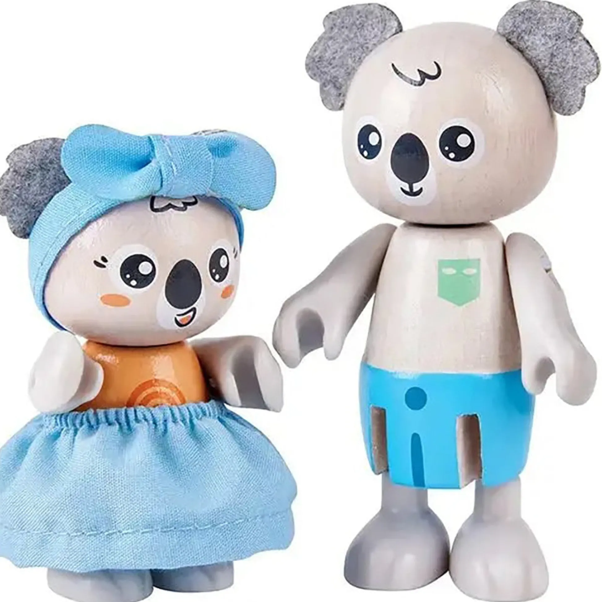 Flat River Group Hape Koala Family Adventure - 4 Playful Wooden Koalas* Animal Figures|Dress Up