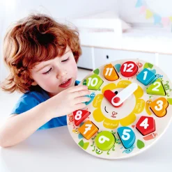 Flat River Group Hape Learn The Time Bug Puzzle - 13pc Colorful Wooden Clock* Preschool Education Toys & Activities|Puzzles