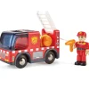 Flat River Group Hape Light & Sound Red Fire Truck with Siren - Interactive Engine Toy Vehicle* Tools & Workshops|Dress Up
