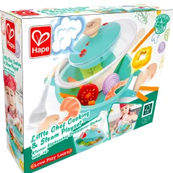 Flat River Group Hape Little Chef Teal Wooden Kitchen Playset - 9pc Cooking & Steam Set* Kitchens & Play Food|Dress Up