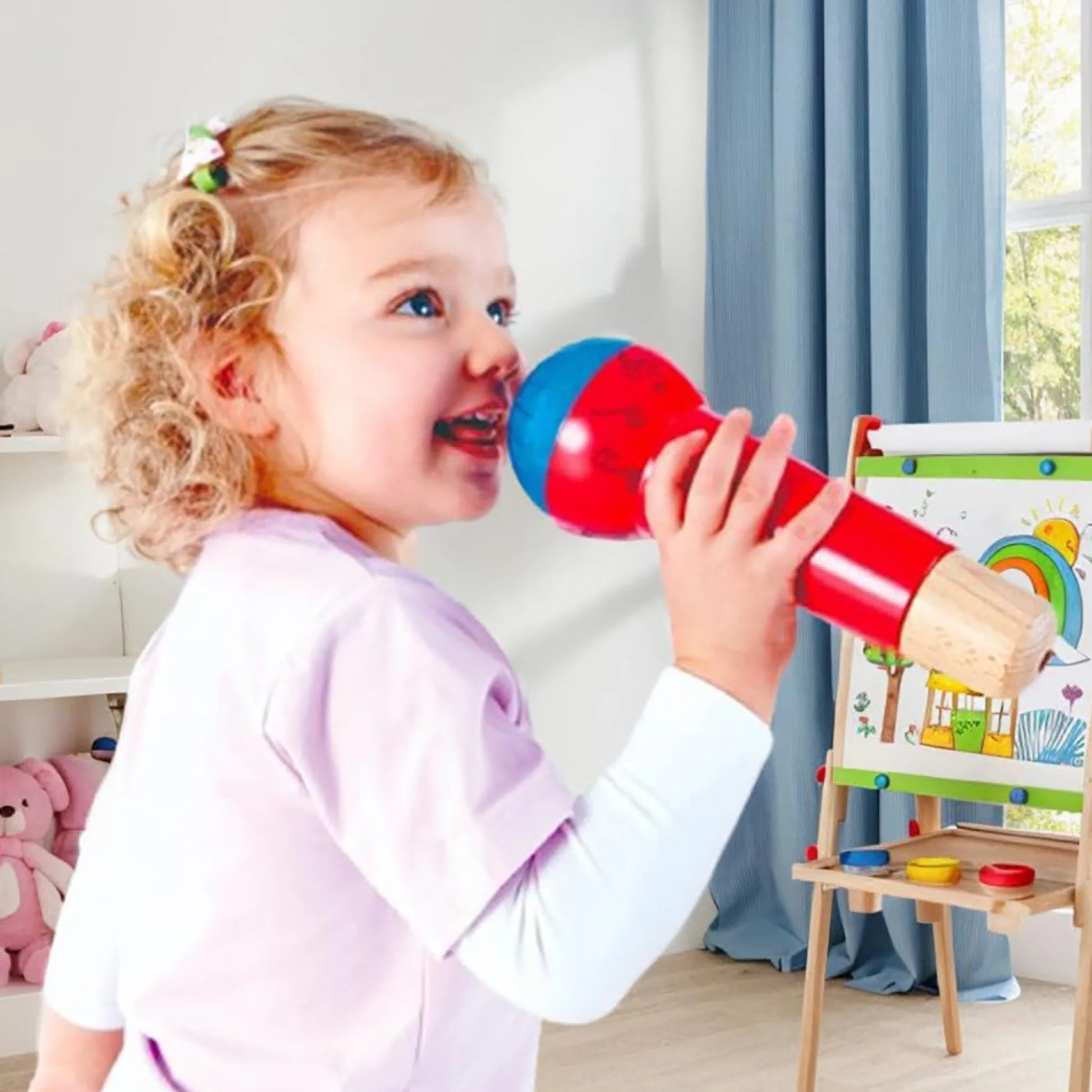 Flat River Group Hape Mighty Echo Microphone, Voice Amplifying Toy in Red & Blue* Preschool Education Toys & Activities