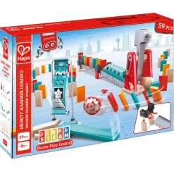 Flat River Group Hape Mighty Hammer Wooden Domino Set - 59 Pieces Interactive Playset* Wood & Jumbo Blocks