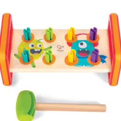Flat River Group Hape Monster Match 'n' Smash Hammer Bench - Colorful Wooden Toy* Preschool Education Toys & Activities|Preschool Building Sets & Blocks