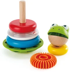 Flat River Group Hape Mr. Frog Stacking Rings - Colorful Learning Toy with Wobbling Base* Blocks, Sorting & Stacking Toys