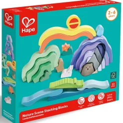 Flat River Group Hape Nature Scene Stacking Blocks – Colorful Wooden Nesting Toy* Blocks, Sorting & Stacking Toys
