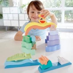 Flat River Group Hape Nature Scene Stacking Blocks – Colorful Wooden Nesting Toy* Blocks, Sorting & Stacking Toys