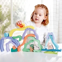 Flat River Group Hape Nature Scene Stacking Blocks – Colorful Wooden Nesting Toy* Blocks, Sorting & Stacking Toys