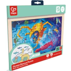 Flat River Group Hape Ocean Rescue 48pc Double-Sided Coloring Jigsaw Puzzle* Puzzles