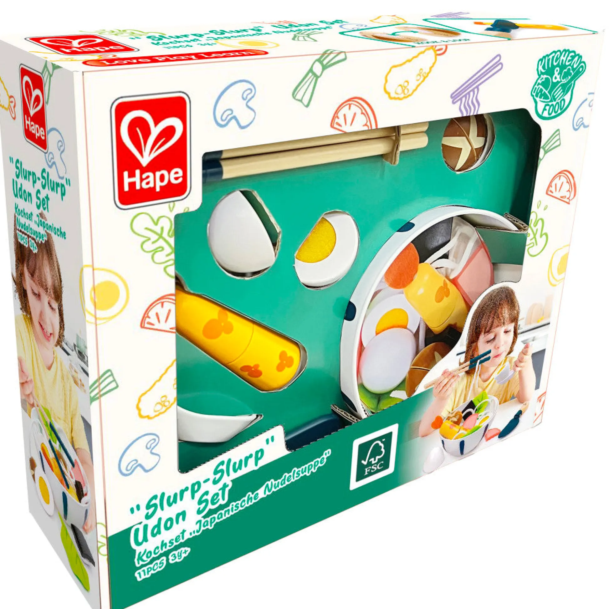 Flat River Group Hape 11pc Slurp-Slurp Udon Wooden Playset* Kitchens & Play Food|Dress Up