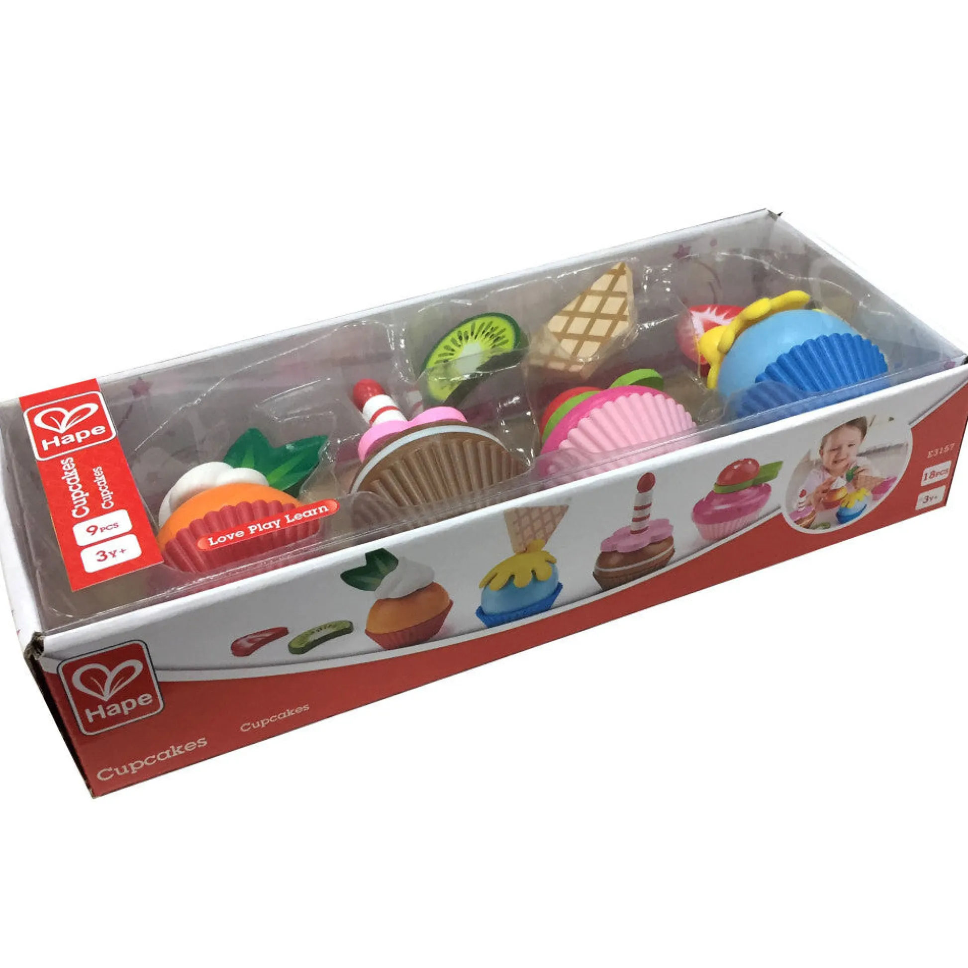 Flat River Group Hape 18-Piece Cupcake Set - Colorful Wooden Desserts Playset* Kitchens & Play Food|Dress Up