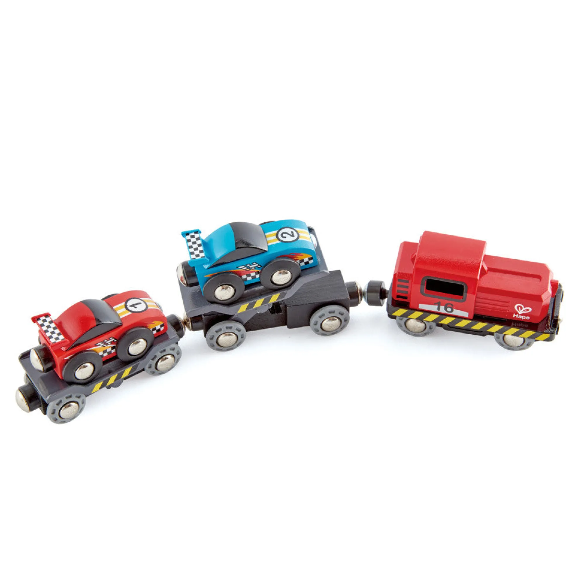 Flat River Group Hape 6-Piece Race Car Transporter Set - Kids' Loading & Towing Playset* Playsets & Vehicles