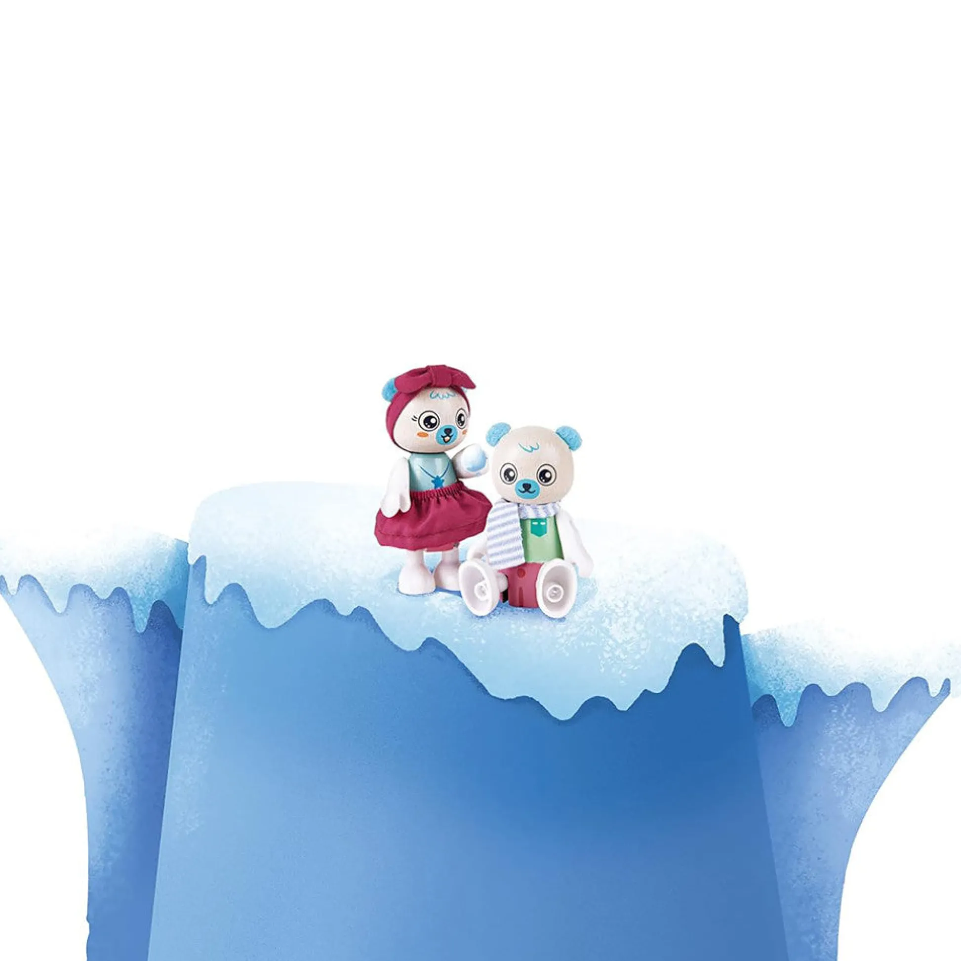 Flat River Group Hape Polar Bear Family - Playful Wooden Animal Figurines* Animal Figures|Dress Up