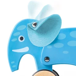 Flat River Group Hape Pull-Along Elephant - Blue Wooden Animal Toy* Developmental Toys