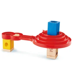 Flat River Group Hape Quadrilla Double-Sided Spiral Twist - 18pc Wooden Marble Run Accessory* Wood & Jumbo Blocks