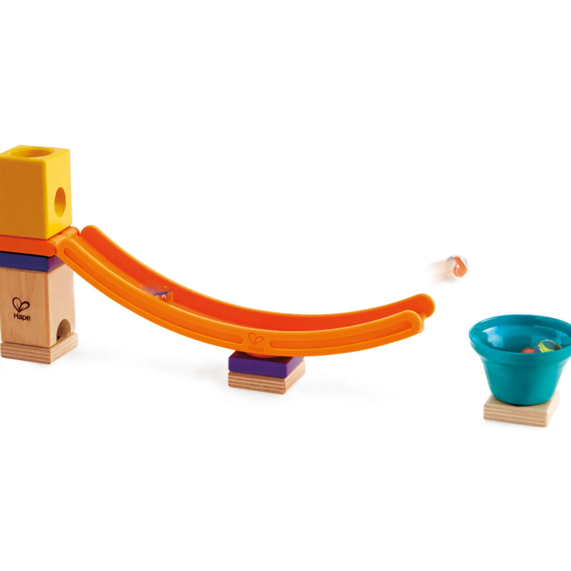 Flat River Group Hape Quadrilla Mega Skatepark Wooden Toy - High-Speed Marble Fun* Wood & Jumbo Blocks