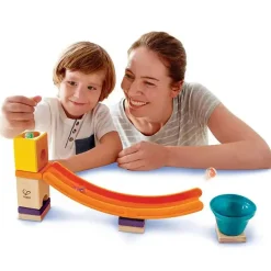 Flat River Group Hape Quadrilla Mega Skatepark Wooden Toy - High-Speed Marble Fun* Wood & Jumbo Blocks
