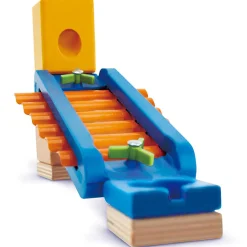 Flat River Group Hape Quadrilla 15-Piece Sonic Playground Marble Run with Xylophone Rail* Wood & Jumbo Blocks