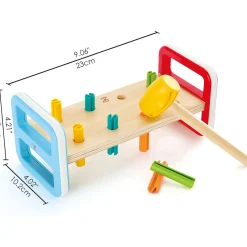 Flat River Group Hape Rainbow Pounder – Colorful Wooden Hammering Bench Toy* Preschool Education Toys & Activities
