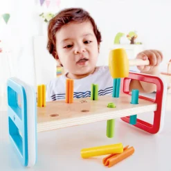 Flat River Group Hape Rainbow Pounder – Colorful Wooden Hammering Bench Toy* Preschool Education Toys & Activities