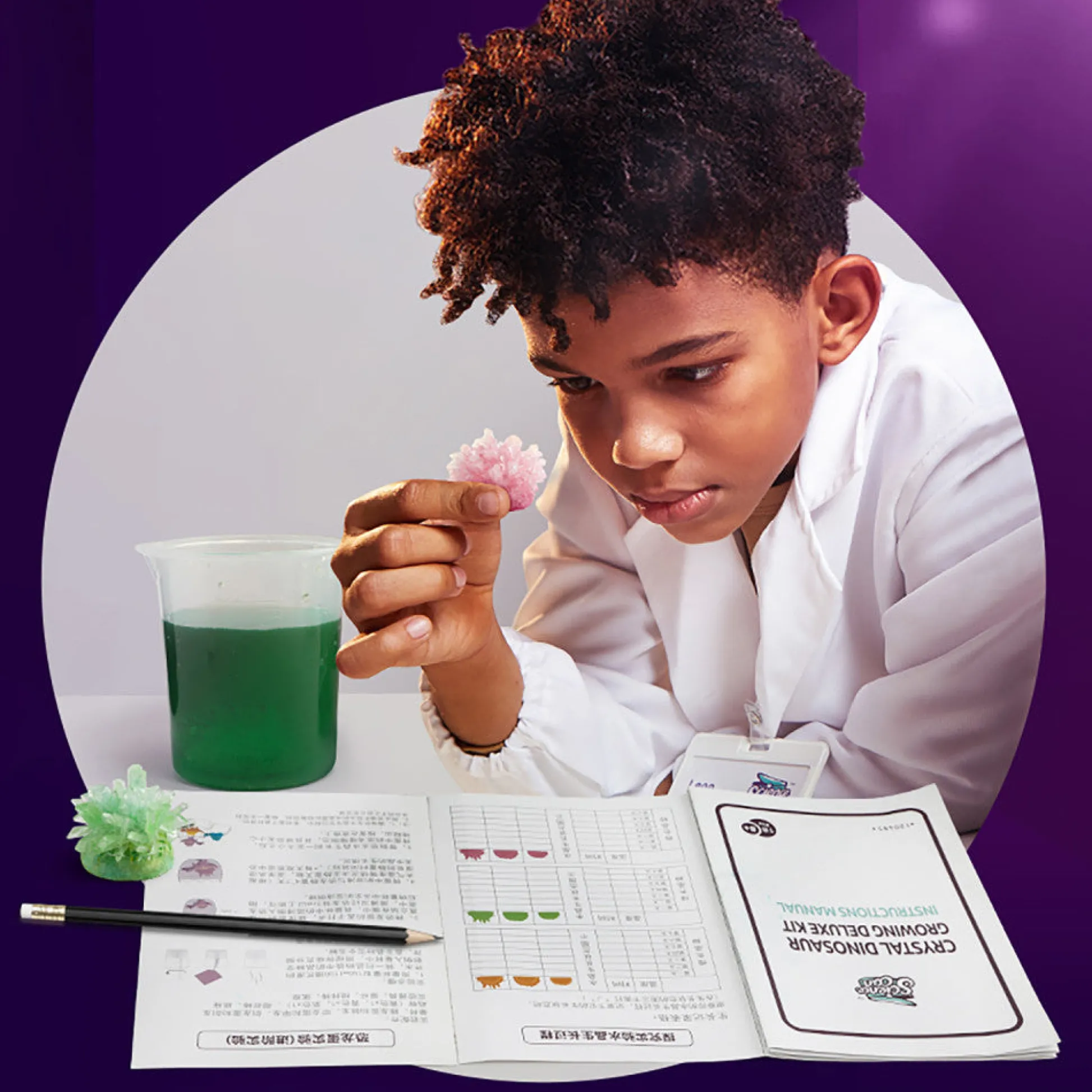 Flat River Group Hape Science Can Crystal Dinosaur Growing Deluxe Kit - Interactive Science Adventure* Science & Discovery