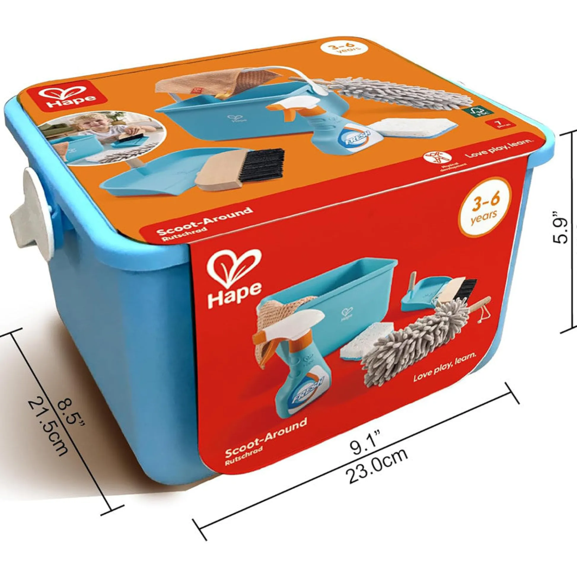 Flat River Group Hape Scoot-Around Clean Up Bucket Set – 7-Piece Playset* Tools & Workshops|Dress Up