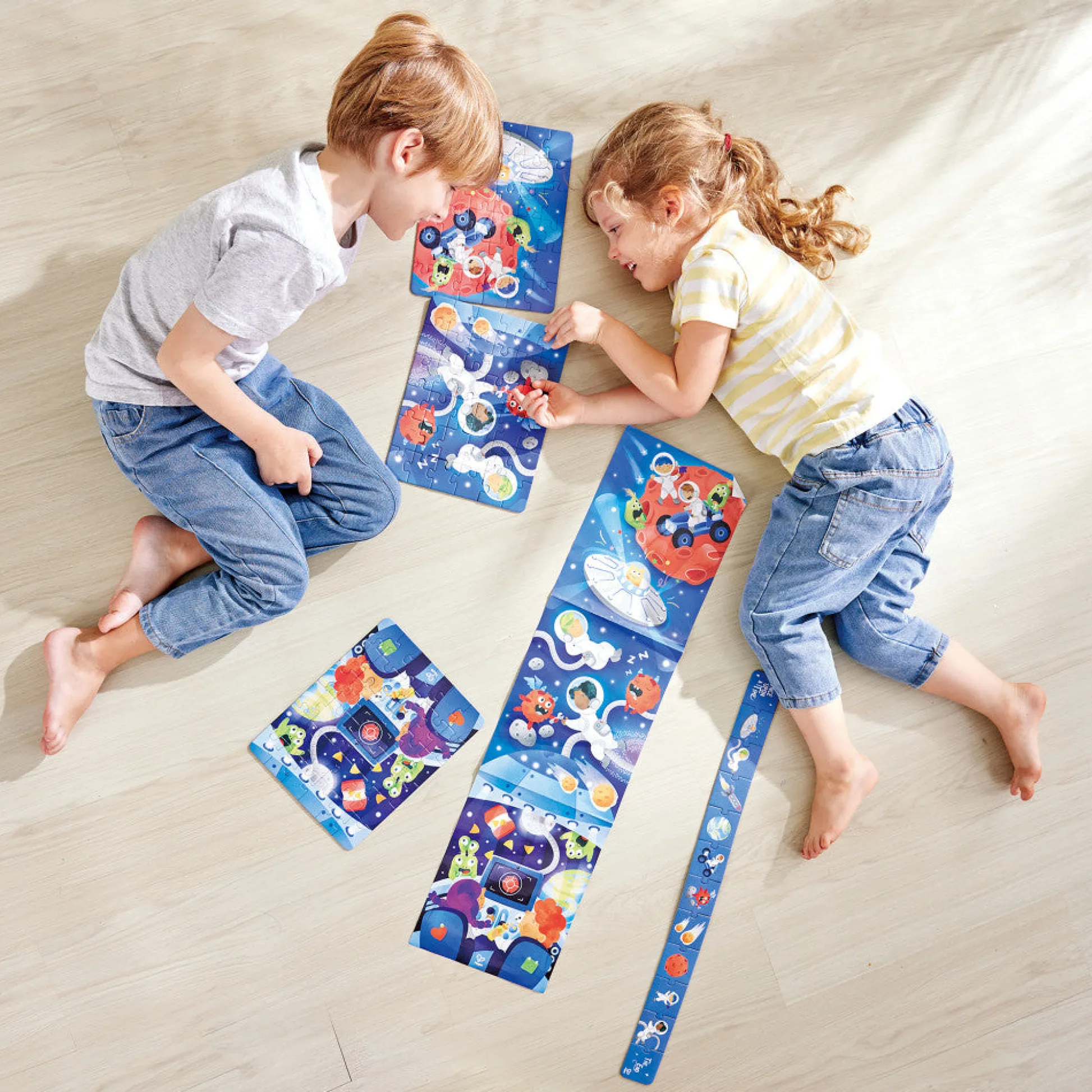 Flat River Group Hape Space Adventure 3-Pack Jigsaw Puzzles – 48 pc Each* Puzzles