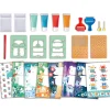 Flat River Group Hape Sponge Painting Fun 24pc Art Set with Stencils and Rollers* Drawing, Color & Painting