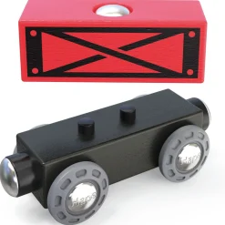 Flat River Group Hape Steam-Era Red & Black 3pc Wooden Freight Train Set* Trains & Train Tables