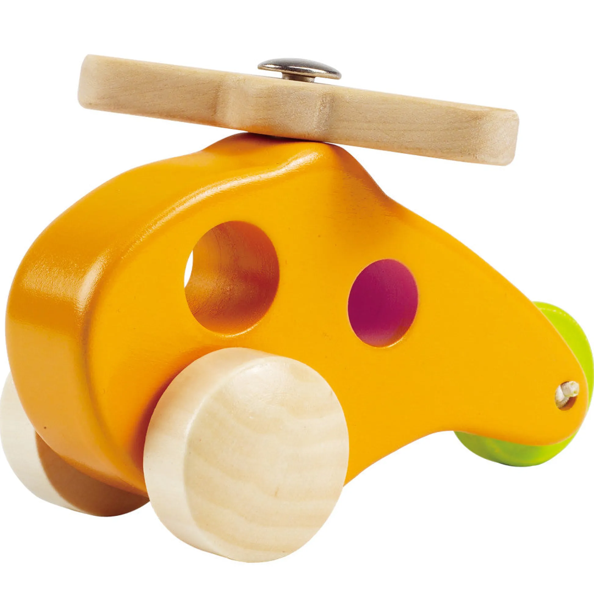 Flat River Group Hape Sunny Yellow Little Copter - Wooden Toy Helicopter for Toddlers* Preschool Education Toys & Activities|Preschool Vehicles