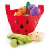 Flat River Group Hape Toddler Vegetable Basket Playset - 7 Piece Felt Food Set* Kitchens & Play Food|Dress Up