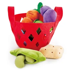 Flat River Group Hape Toddler Vegetable Basket Playset - 7 Piece Felt Food Set* Kitchens & Play Food|Dress Up