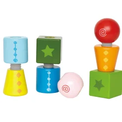 Flat River Group Hape Twist & Turnables - Colorful Wooden Shapes Blocks* Preschool Education Toys & Activities|Preschool Building Sets & Blocks