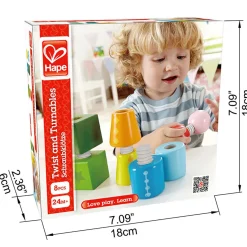 Flat River Group Hape Twist & Turnables - Colorful Wooden Shapes Blocks* Preschool Education Toys & Activities|Preschool Building Sets & Blocks