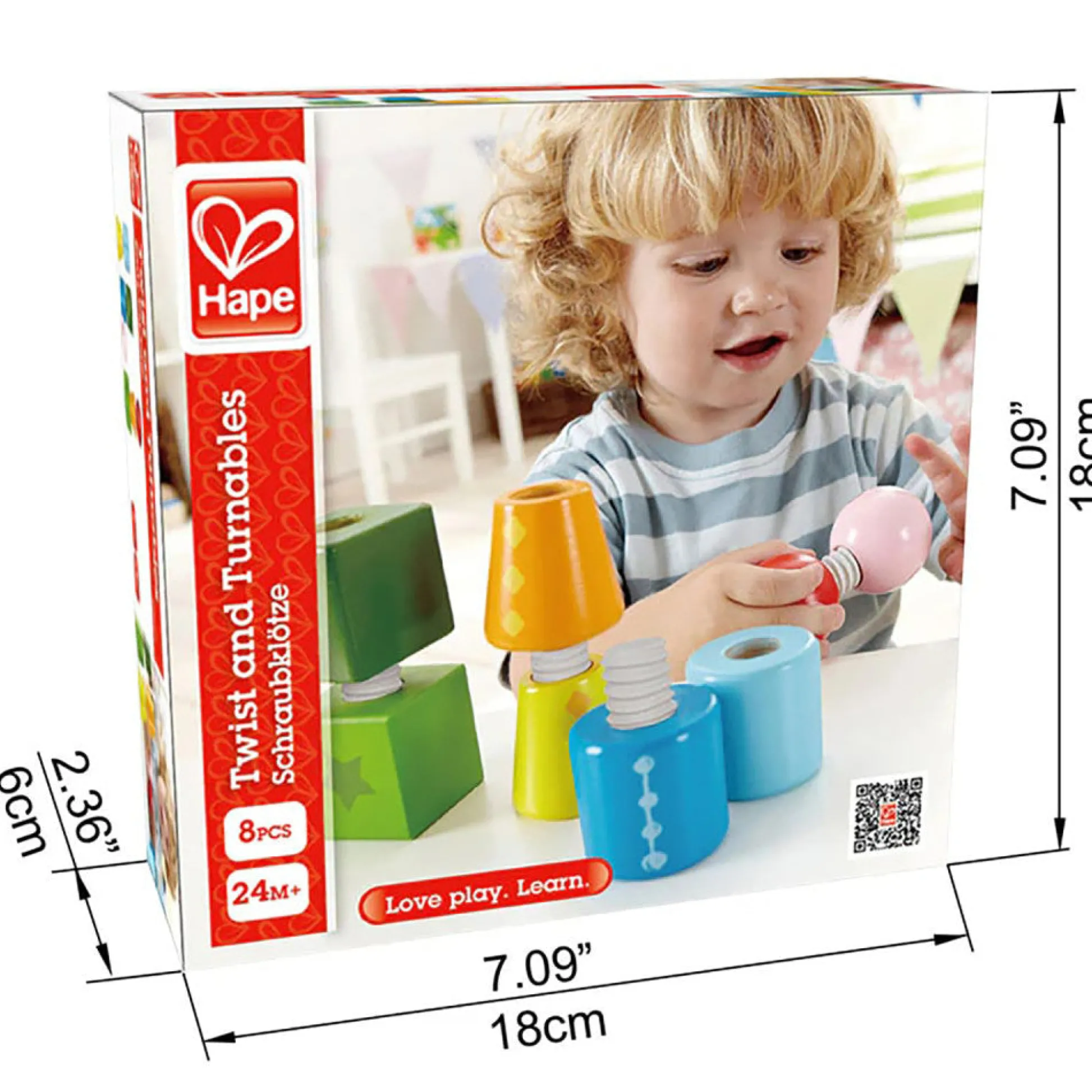 Flat River Group Hape Twist & Turnables - Colorful Wooden Shapes Blocks* Preschool Education Toys & Activities|Preschool Building Sets & Blocks