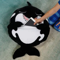 Flat River Group Happy Nappers 54 inch Ozzy The Black Shark 2-in-1 Plush Pillow and Sleepy Sack* Stuffed Animals|Stuffed Animals & Plush Toys