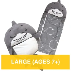 Flat River Group Happy Nappers Large 66 inch Grey Shark Pillow & Sleepy Sack - Kids 7+* Stuffed Animals|Stuffed Animals & Plush Toys