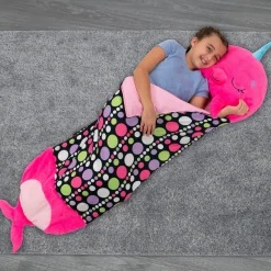 Flat River Group Happy Nappers Large 66 inch Plush Neil The Pink Narwhal - Kids 7+* Social & Emotional Skills|Stuffed Animals
