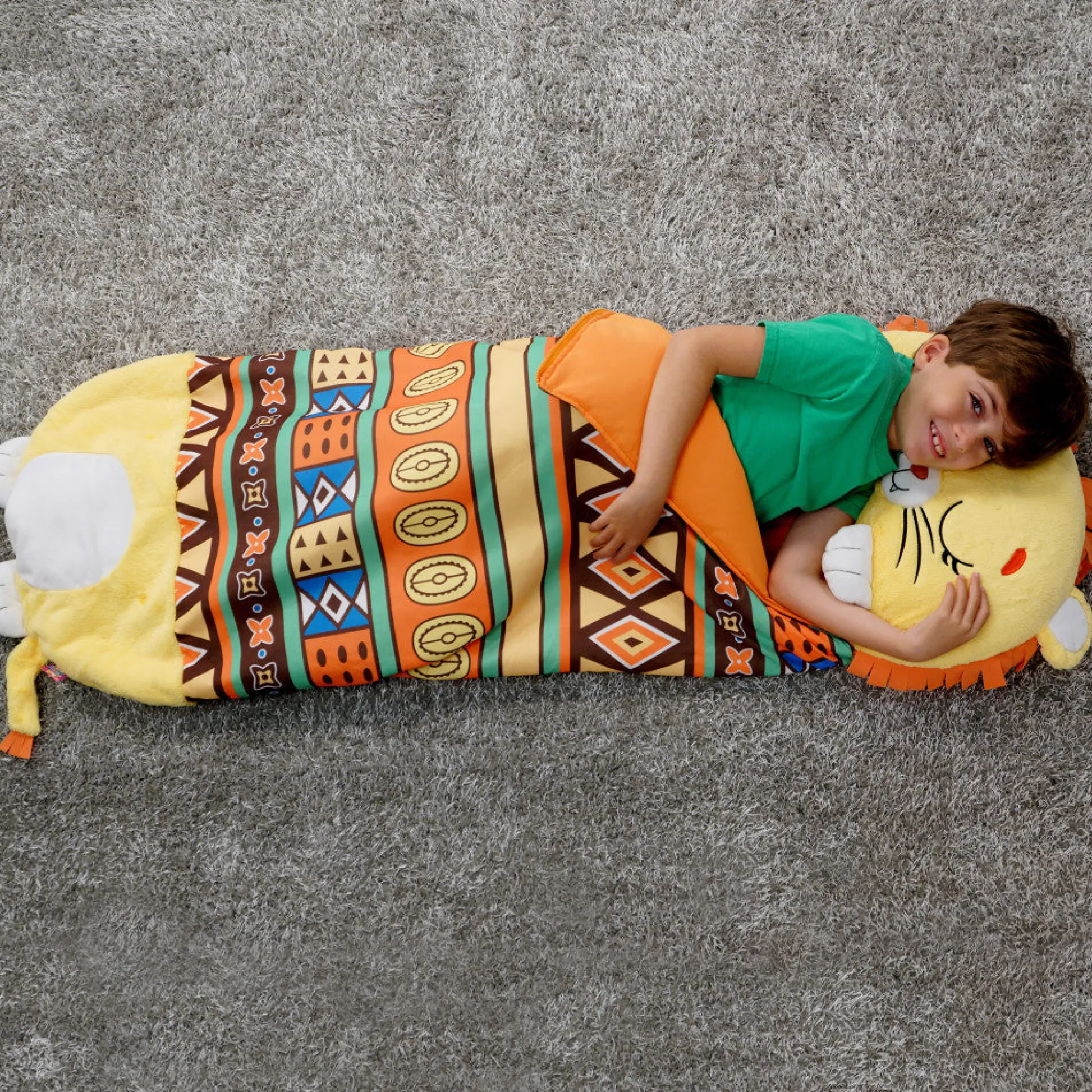 Flat River Group Happy Nappers Lion Lex 54 inch Plush Pillow & Sleepy Sack - Kids 3+* Stuffed Animals|Stuffed Animals & Plush Toys