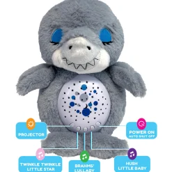 Flat River Group Happy Nappers Lullabrites Sweet Dreams Interactive Shark Plush - Grey & Blue* Stuffed Animals|Stuffed Animals & Plush Toys
