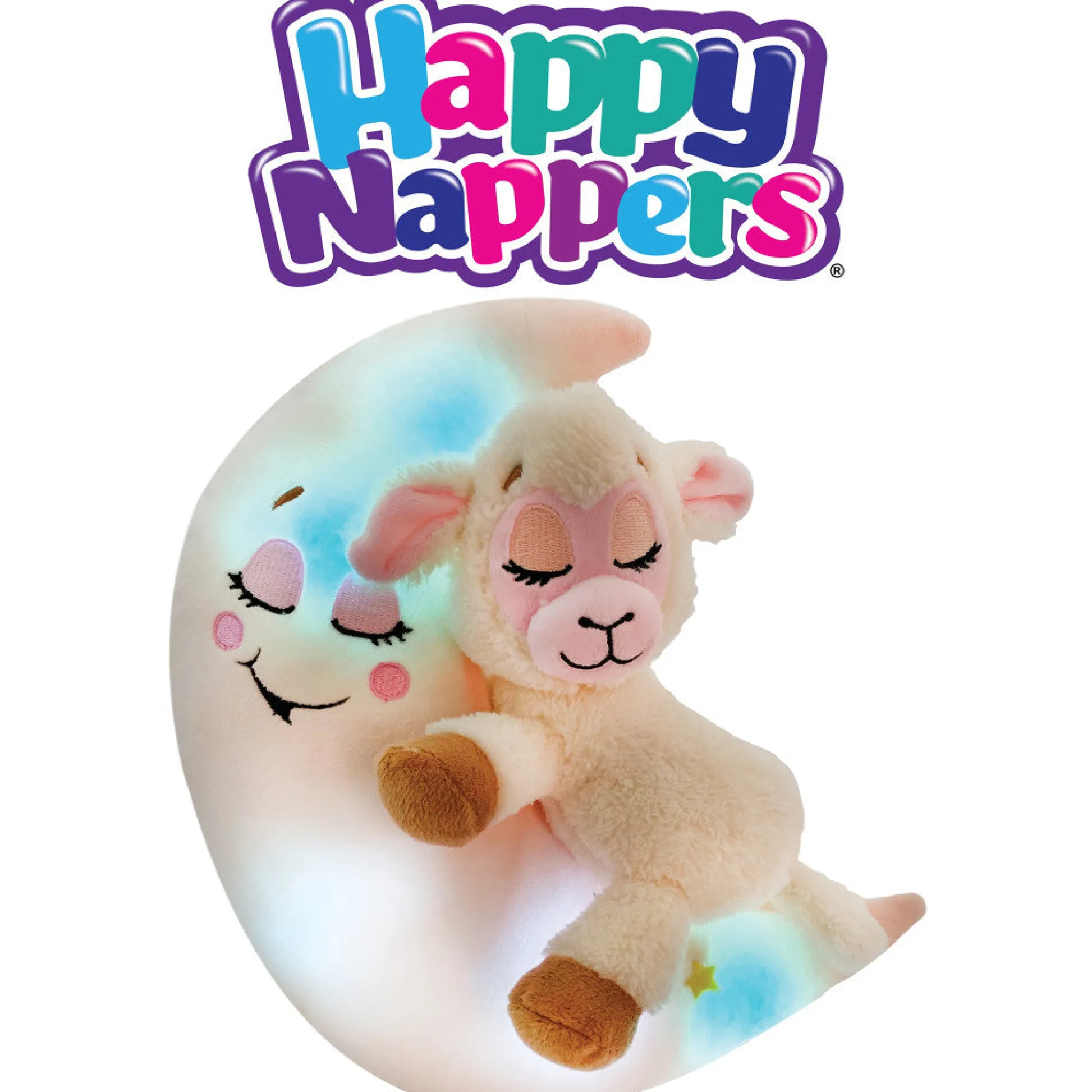 Flat River Group Happy Nappers Lullabrites Light & Sound Plush Lamb - Cream & Pink* Social & Emotional Skills|Stuffed Animals