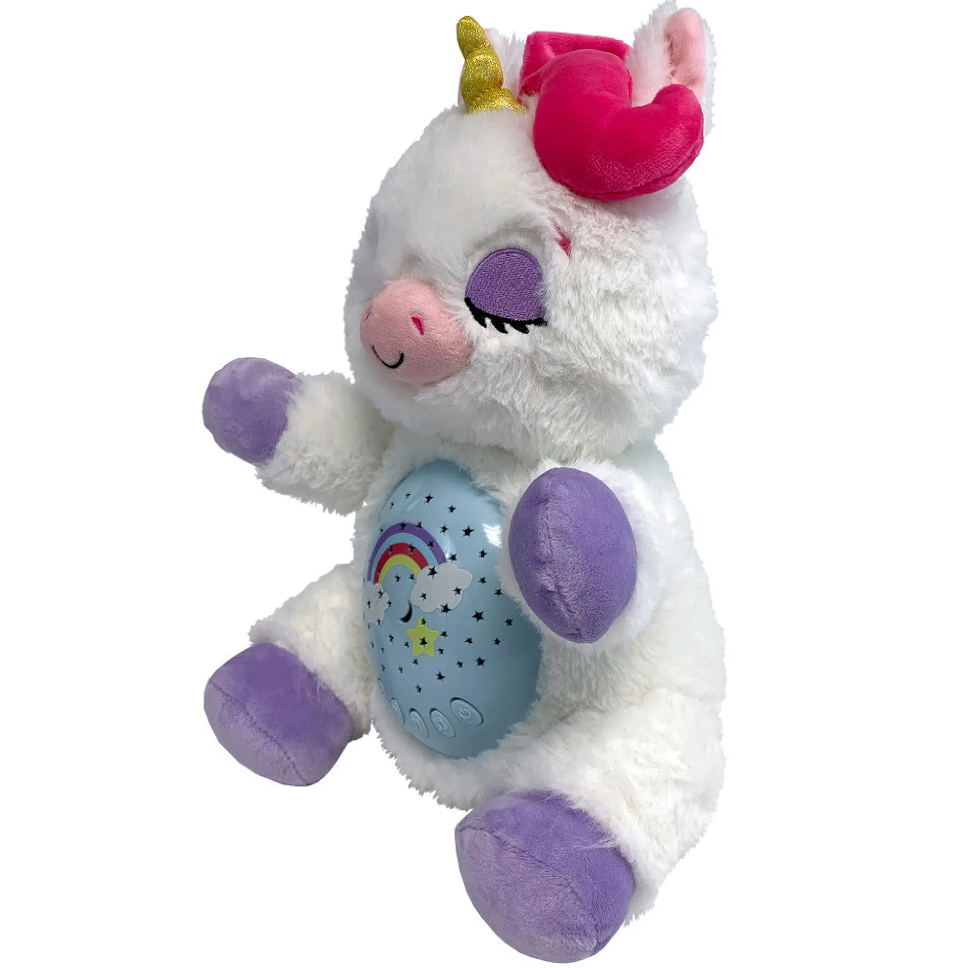 Flat River Group Happy Nappers Lullabrites Sweet Dreams 12 inch Interactive Unicorn - White/Purple* Stuffed Animals|Stuffed Animals & Plush Toys