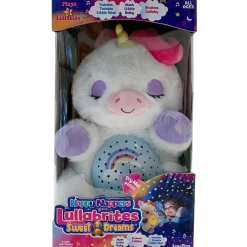 Flat River Group Happy Nappers Lullabrites Sweet Dreams 12 inch Interactive Unicorn - White/Purple* Stuffed Animals|Stuffed Animals & Plush Toys