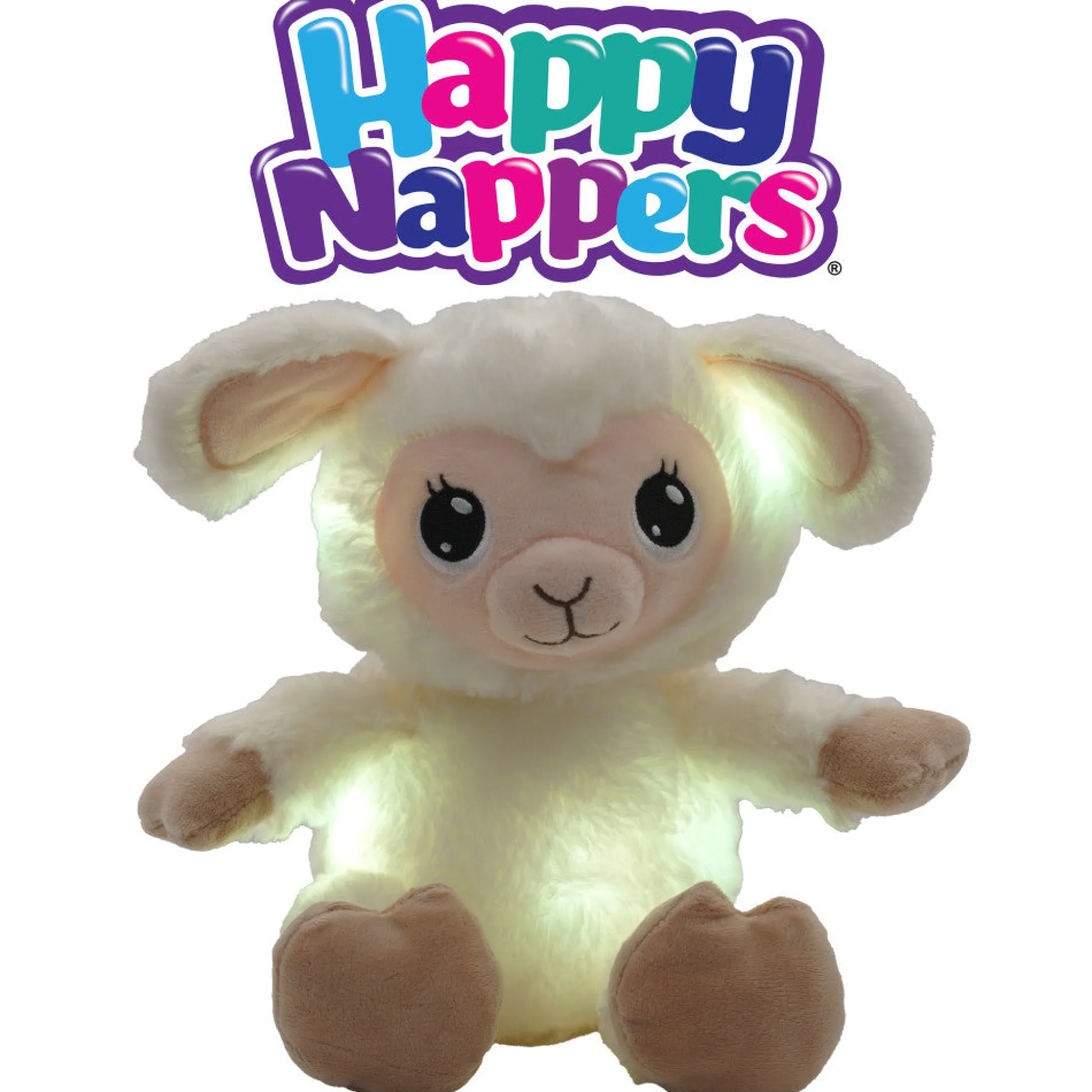 Flat River Group Happy Nappers Lullabrites 11.75 inch Musical Light Up Lamb - Cream & Tan* Social & Emotional Skills|Stuffed Animals