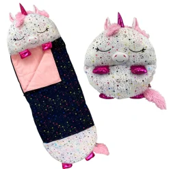 Flat River Group Happy Nappers Shimmer Unicorn Large 66 inch Pillow & Sleepy Sack - Kids 7+* Stuffed Animals|Stuffed Animals & Plush Toys