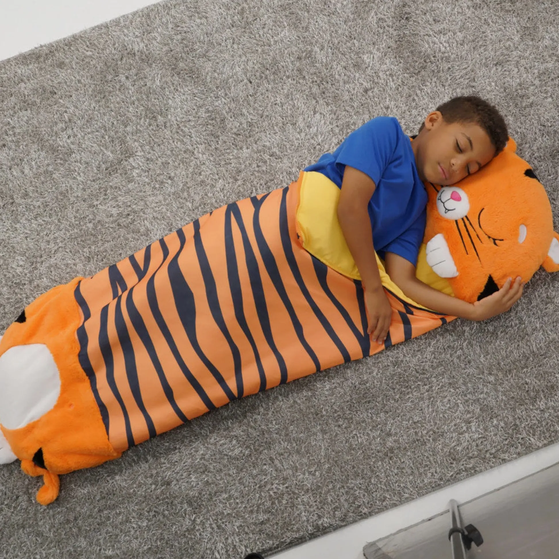 Flat River Group Happy Nappers Tiger Tobi 54 inch Plush Pillow & Sleepy Sack - Medium* Stuffed Animals|Stuffed Animals & Plush Toys