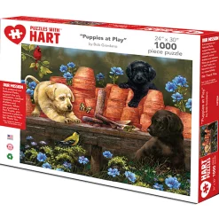 Flat River Group Hart Puzzles Puppies at Play Jigsaw Puzzle - 1000 pc* Puzzles
