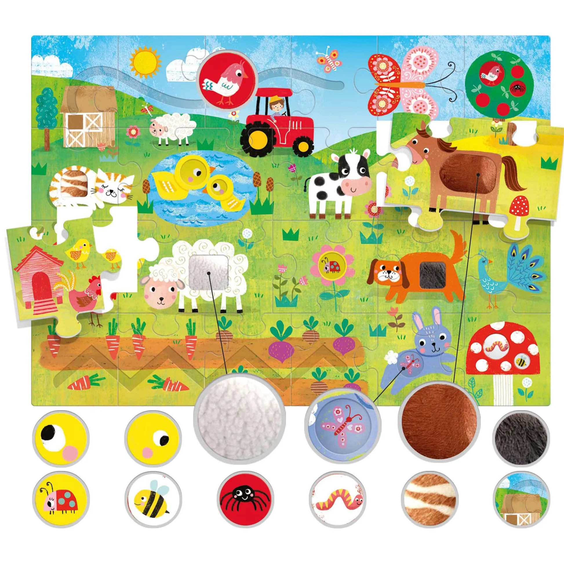 Educators Resource Headu Montessori Farm Animals Tactile Puzzle - 21 pc* Puzzles