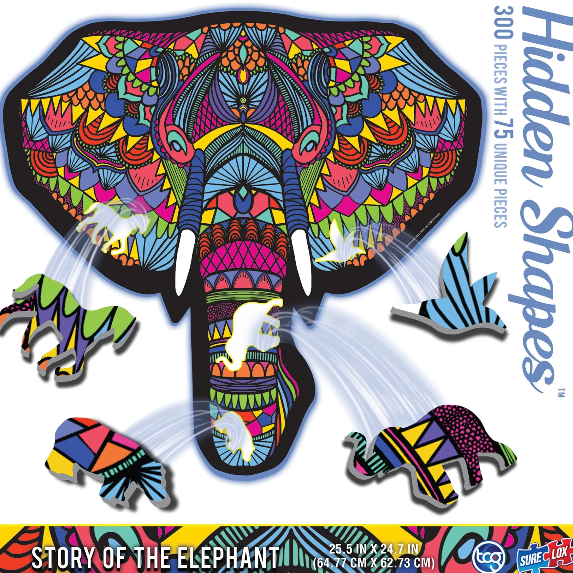 The Distribution Solutions Hidden Shapes Elephant Jigsaw Puzzle - 300 pc* Puzzles