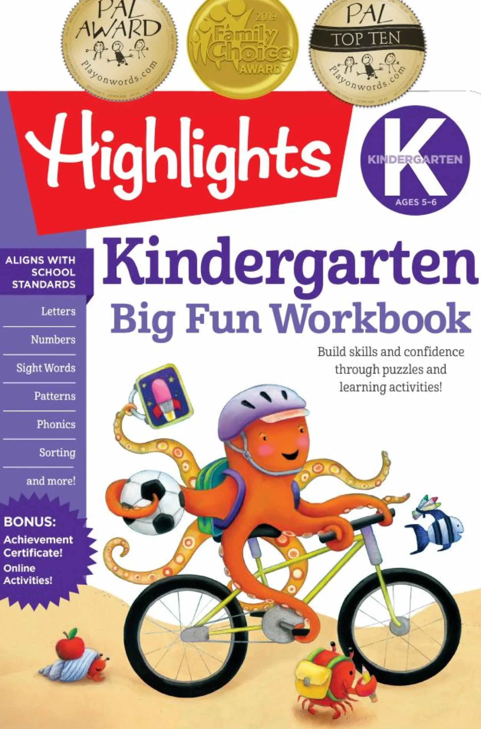 Readerlink Distribution Services Highlights Big Fun Kindergarten Activities Workbook*Kids Reading, Writing & Speech|Kids Books