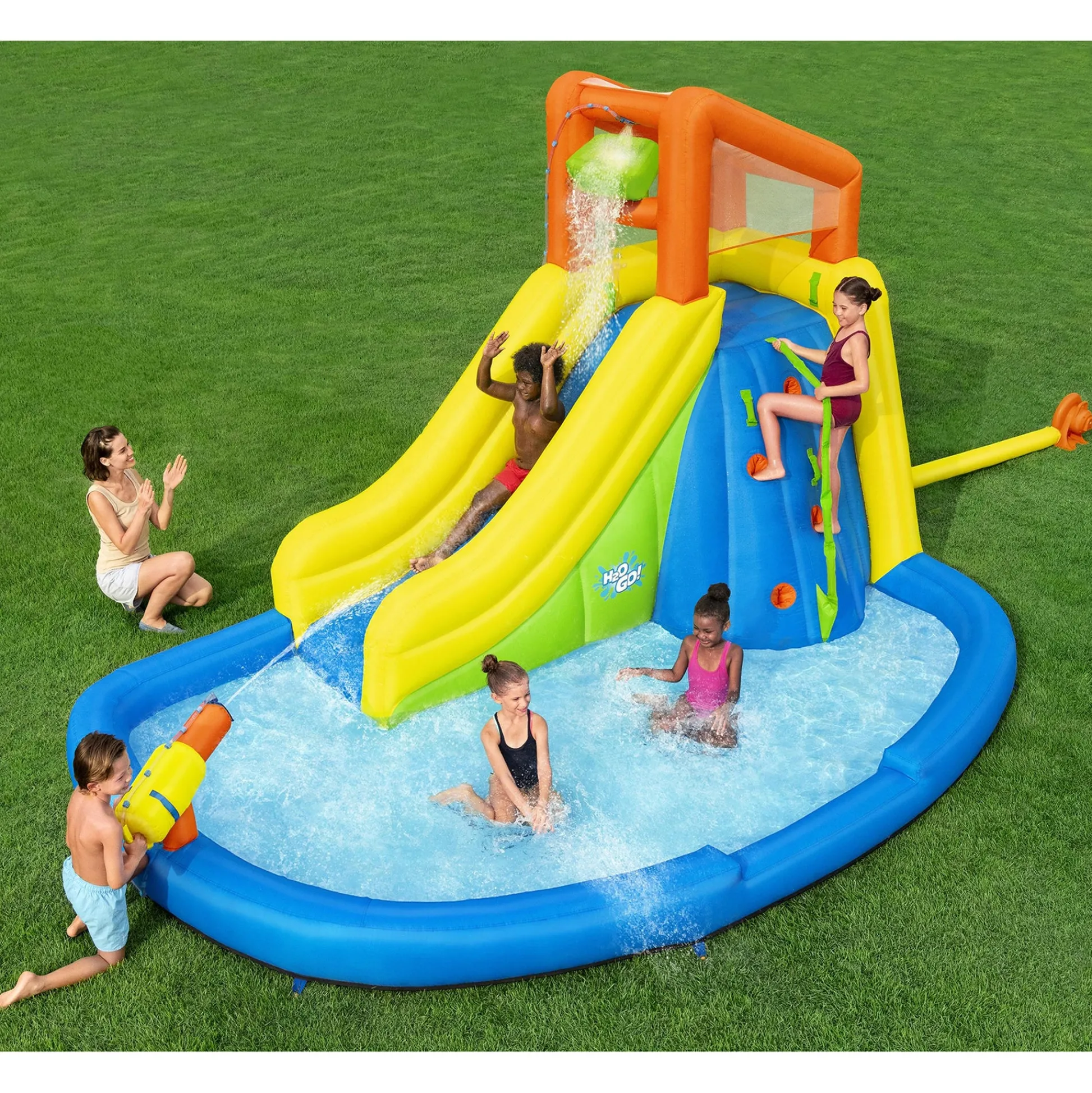 Flat River Group H2OGO! Mega Water Park - Mount Splashblast Inflatable Water Slide Combo* Swimming Pools & Water Toys